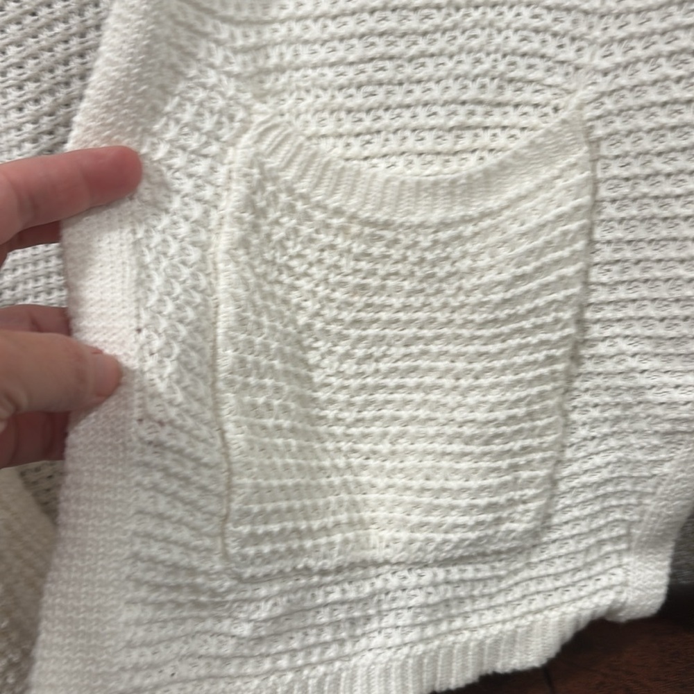 Marine Layer cream waffle open knit Cardigan size XS - Picture 7 of 9